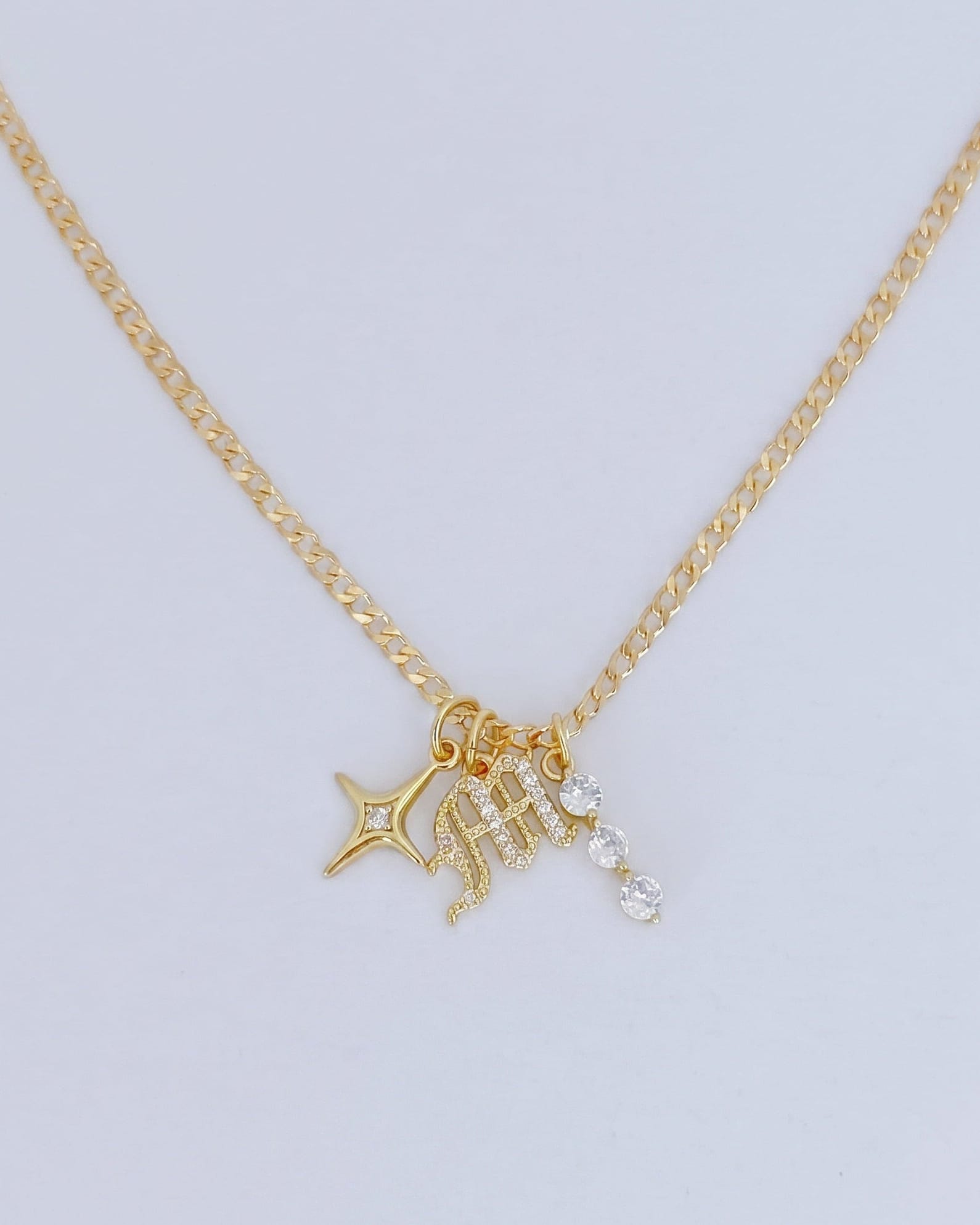 LE sensor necklace Selene Star Initial Charm Necklace