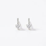 LE sensor earrings Marlow Silver CZ Bar Stud Earrings
