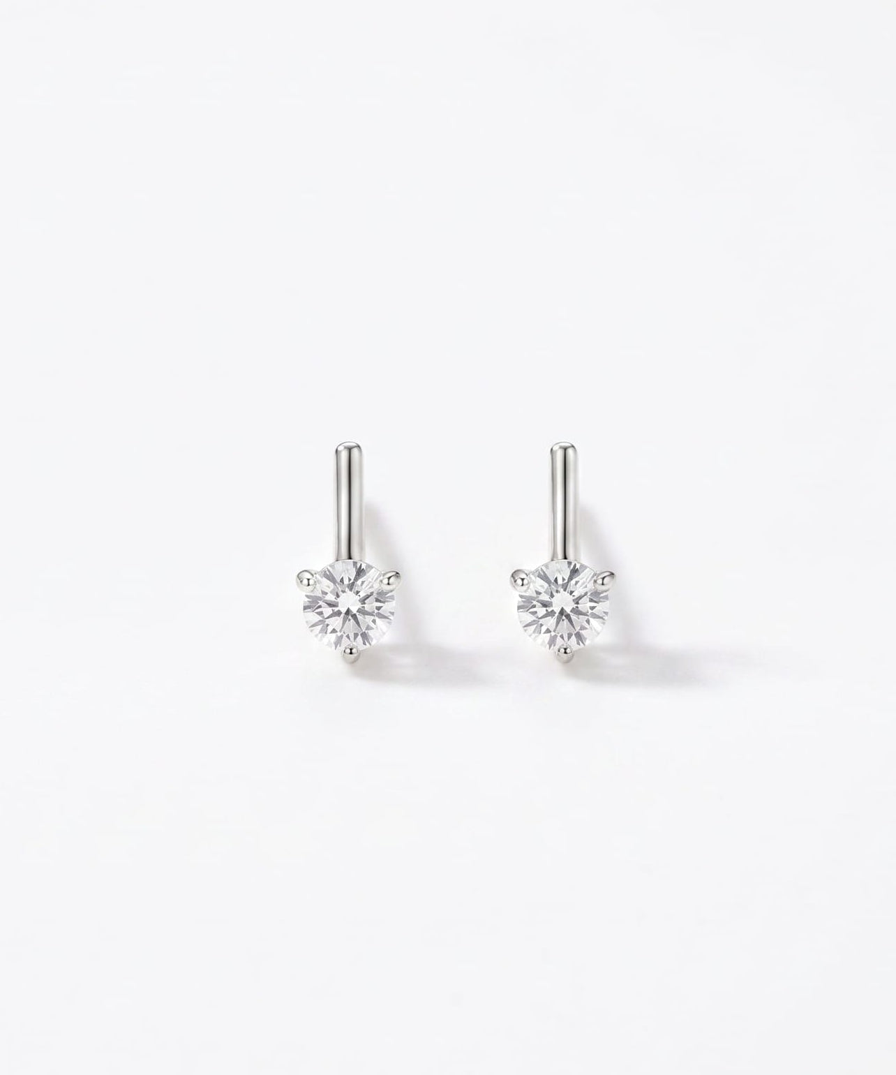 LE sensor earrings Marlow Silver CZ Bar Stud Earrings
