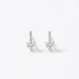 LE sensor earrings Marlow Silver CZ Bar Stud Earrings