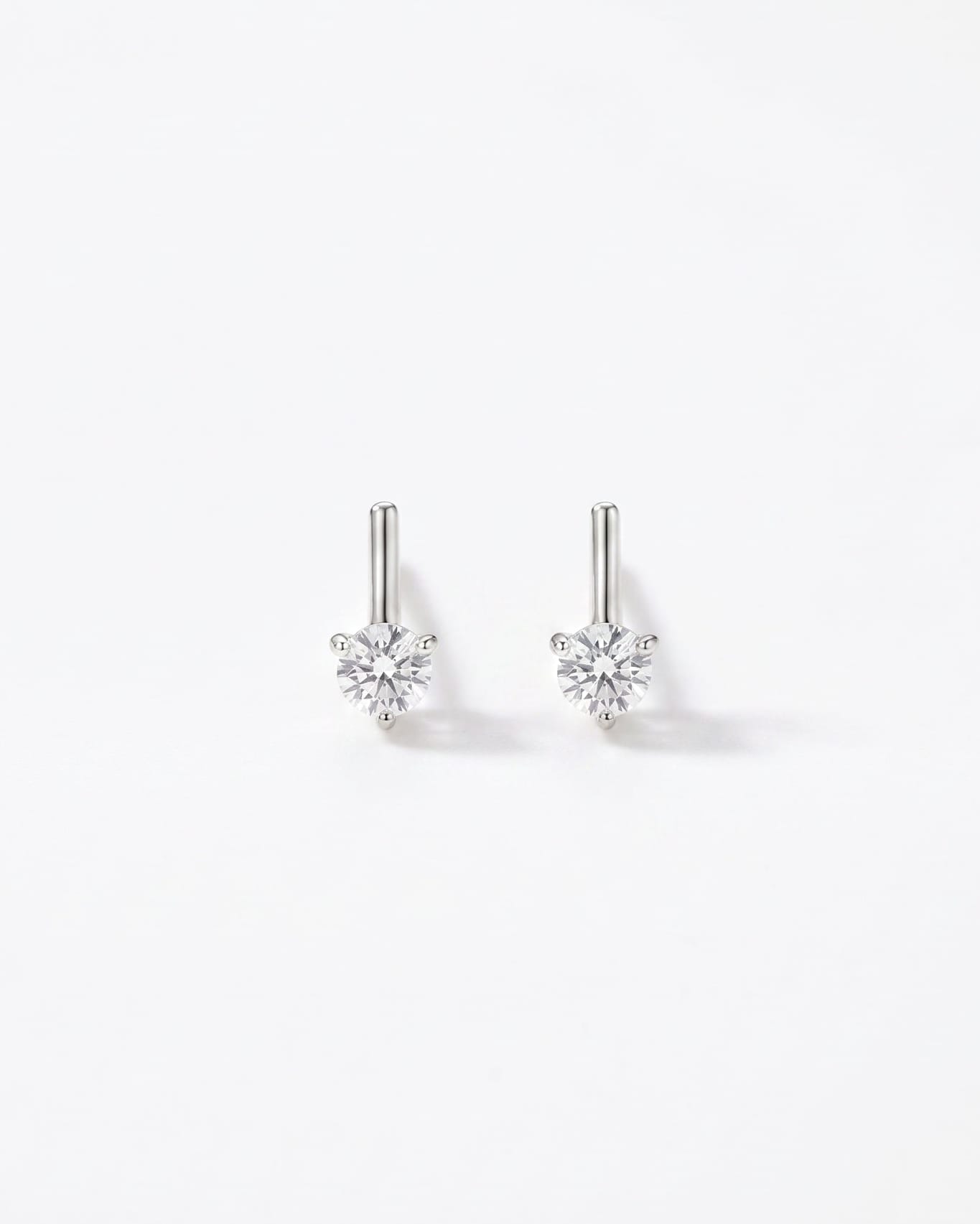 LE sensor earrings Marlow Silver CZ Bar Stud Earrings