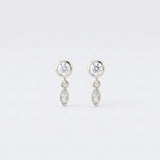 LE sensor earrings Nyla Silver Bezel Dangle Stud Earrings