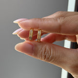 LE sensor earrings Vesper Baguette CZ Huggie Earrings