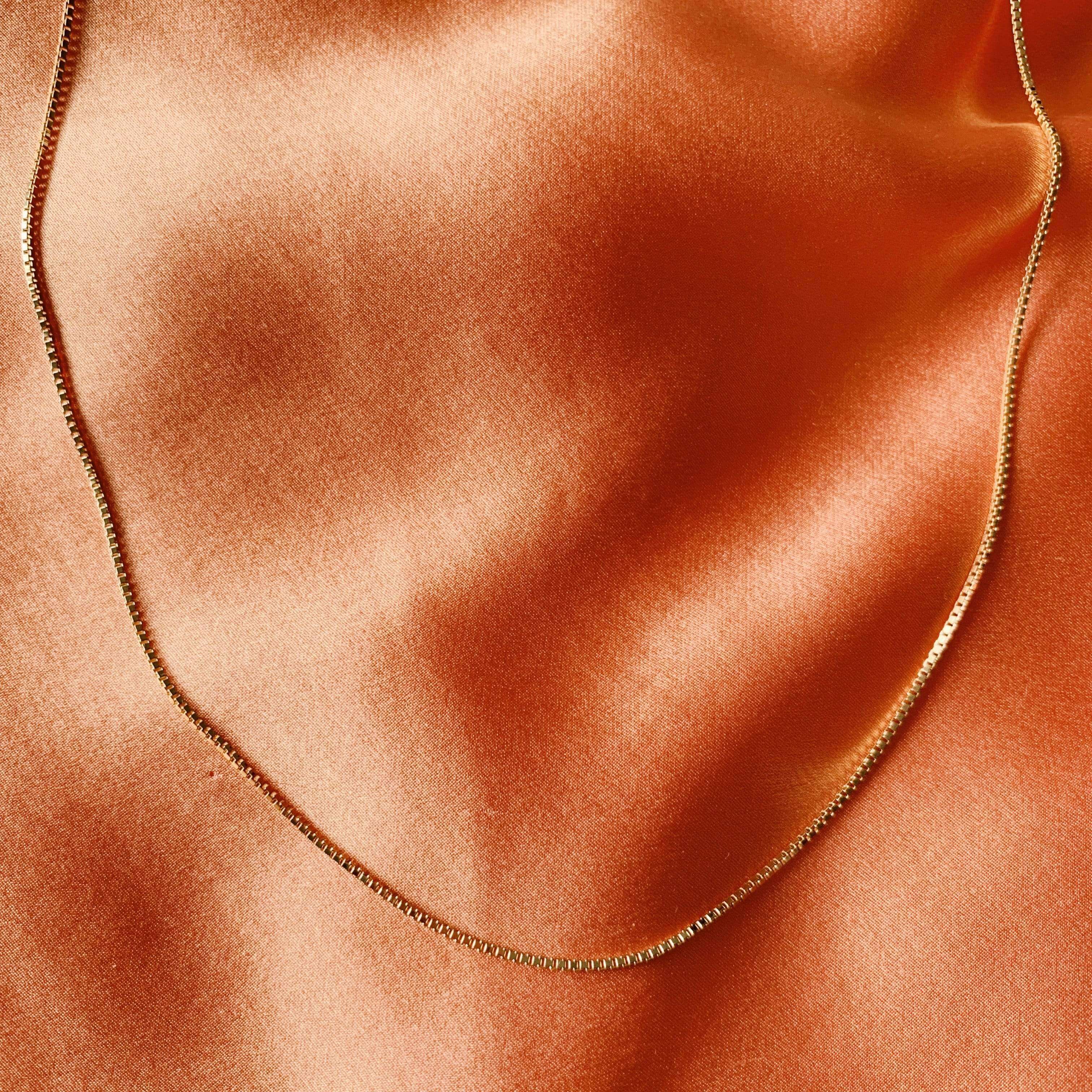 LE sensor Chain Box Chain Necklace 16”