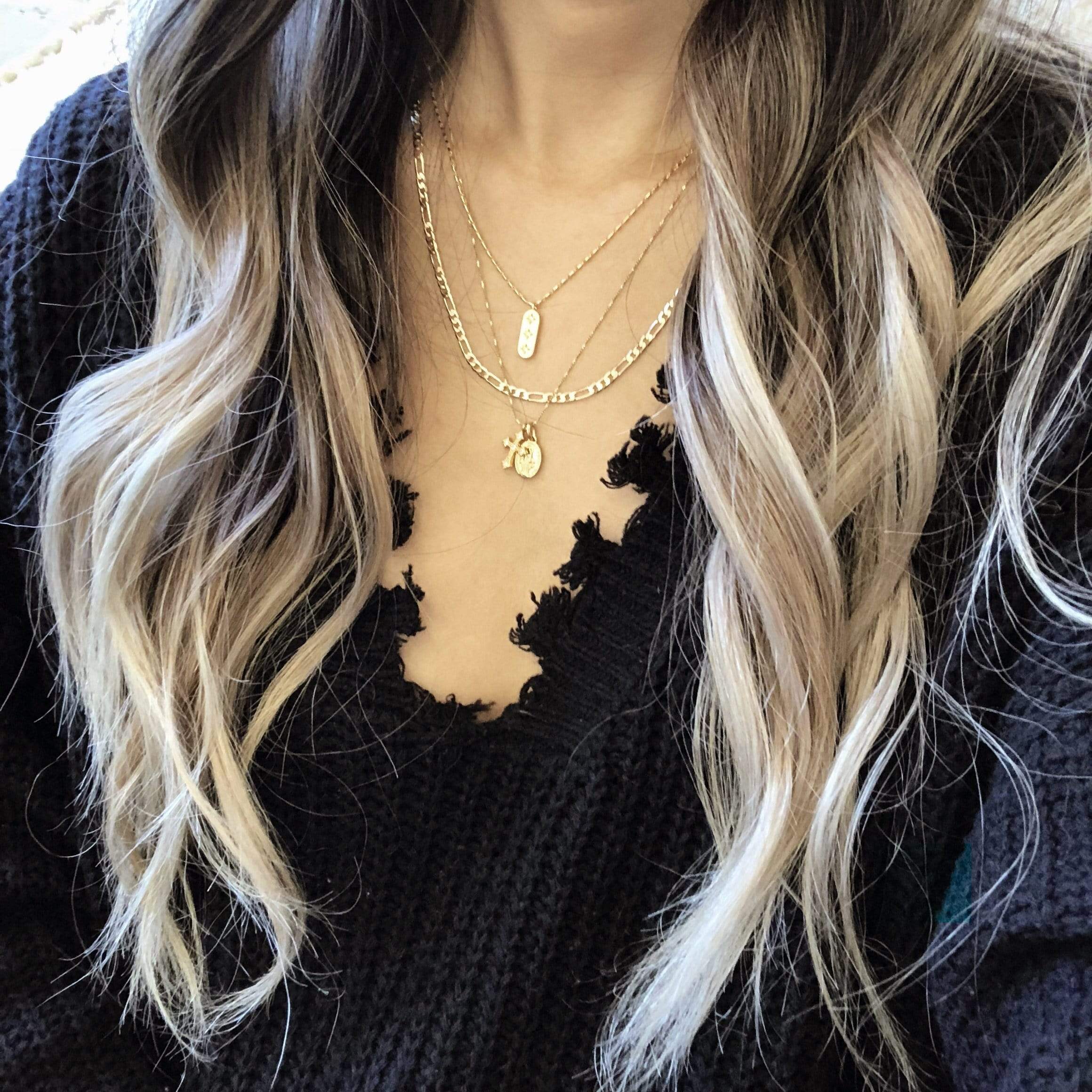 LE sensor necklace Figaro Chain Necklace 20"