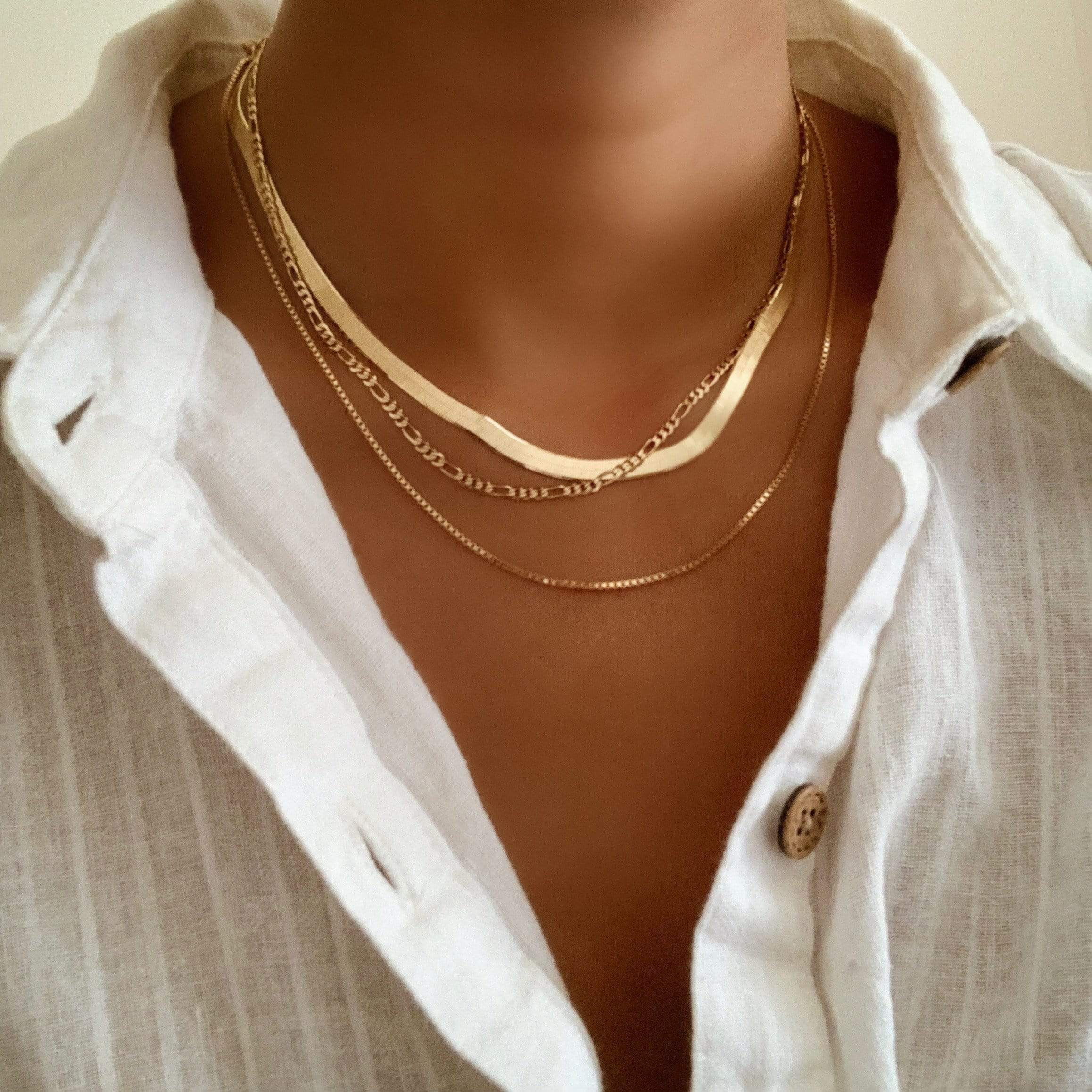 LE sensor necklace Thin Figaro Chain Necklace 16”